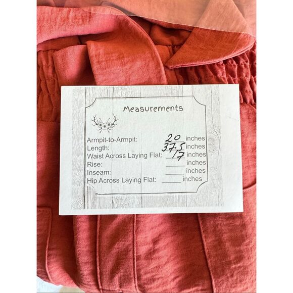 Naïf red rust midi-length dress collared neckline button-front closure 3/4 lengt - Picture 10 of 11